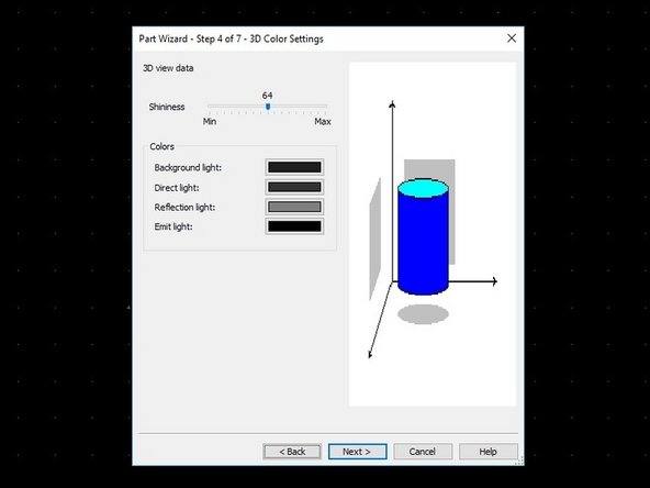 We will not worry about the 3D settings of the component.  You can ignore the 3 dimensional specifications in the next window.