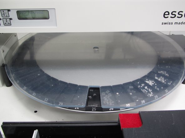 You are now ready to begin placing components.  Begin by placing your components in one or more bins of the 45 bin carousel tray.