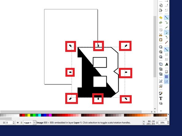 First select your drawing by clicking on it