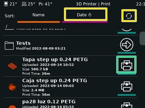 On the printers LCD screen, select "Print".