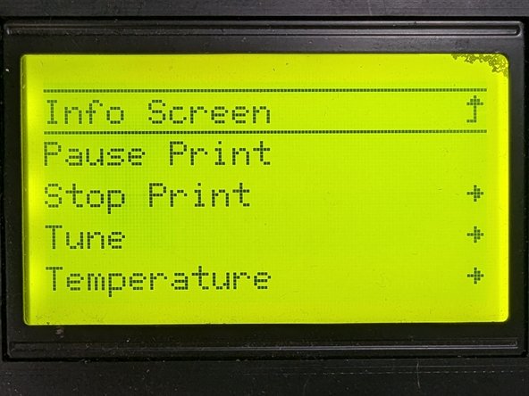 To clear the screen press the knob, highlight Info Screen in the next menu, and press the knob again.
