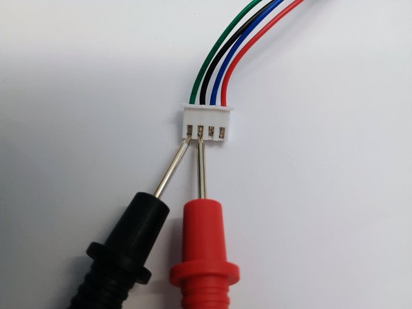 To identify which two wires are electrically connected, use a digital multimeter and measure the resistance between the wires. If the resistance reads between 1 - 50 Ω, those wires belong to the same coil.