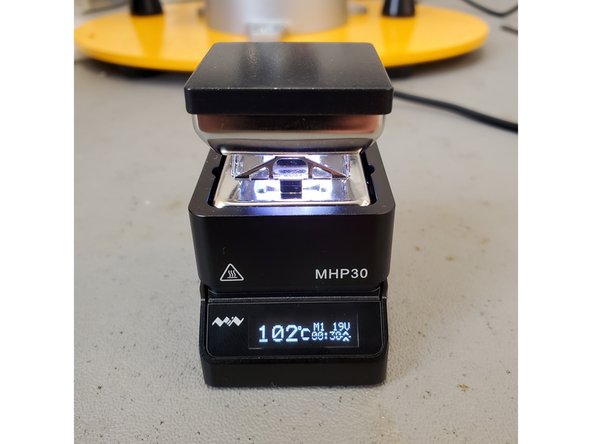 The Hot Plate will be very hot. Do not touch the surface during heating mode.