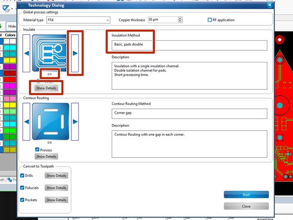 Next, look at the Insulate portion of the window.  Click the right arrow button on the screen until the insulation method selected is number 2, Basic, pads double.