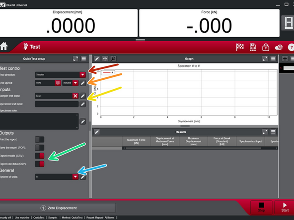 Verify or select &quot;tension&quot; for test direction.