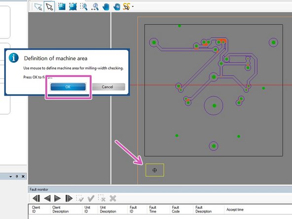 Click the checkbox next to the 1 mm End Mill tool.  Then click the Check milling width button.