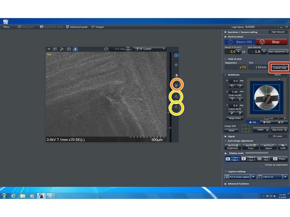 Focusing the apparatus to obtain a crisp clear image of your specimen can be a bit of an art. Be patient, it takes a bit of practice. Also ask for help if you can't get an image.
