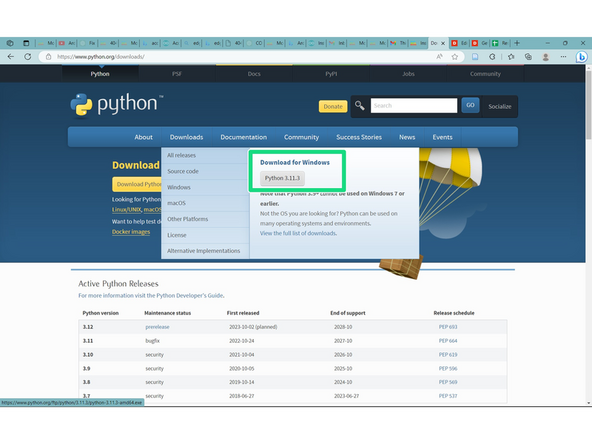 You will be taken to Python's main page. Look for &quot;Downloads&quot; in the ORANGE box.