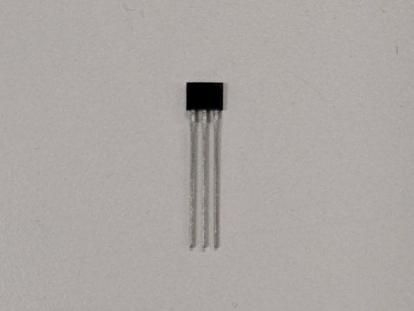 Locate the small 3 pin Hall effect sensor in your parts kit.  Trim the leads of the sensor so that they are only 8 mm in length.