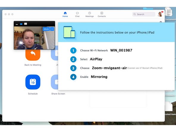 In Zoom your laptop/computer, select &quot;Share Screen&quot; from the pop-up menu at the bottom of the screen.