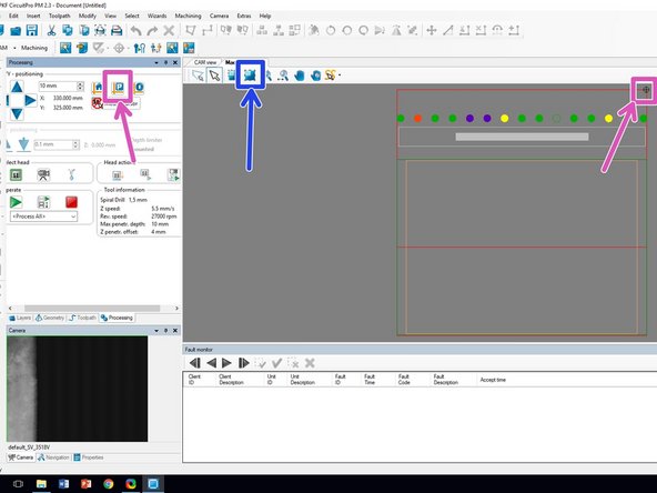 If the camera display looks good, click OK to confirm the camera alignment.  Click Save in the next window to transfer these settings to the mill.