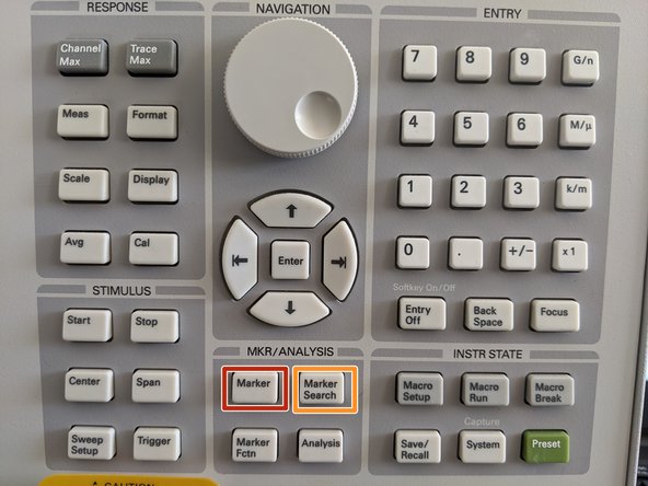 Sometimes you want to know the magnitude of some of the points  in your measurement. In order to do this, you can utilize the marker function.