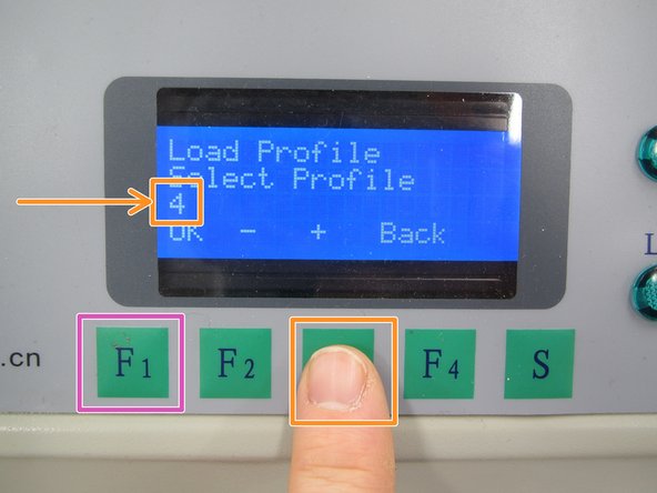Now press F1 to select the Load Profile menu.