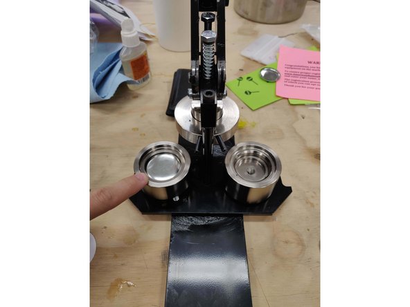 Place shell facing upward into the pick up (shallow) die.