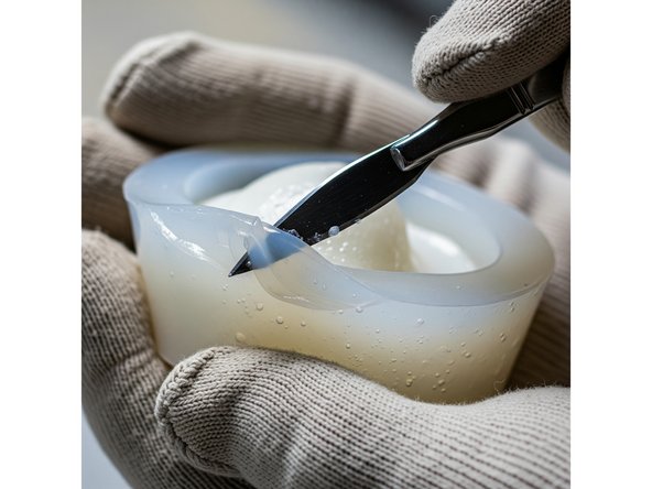 Cut off any extra material. Remember to use cut-resistant gloves.