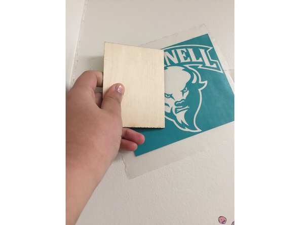 Now all you need to do is press the clear transfer paper onto the sticker vinyl and when you are ready to place it in its appropriate location, peel away the clear transfer tape and press the object.