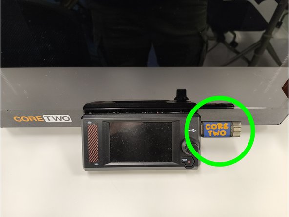 Locate the flash drive on the right side of the printer interface.  Remove the drive, connect it to the computer where you used PrusaSlicer, and save the gcode file to the drive which you exported in PrusaSlicer.
