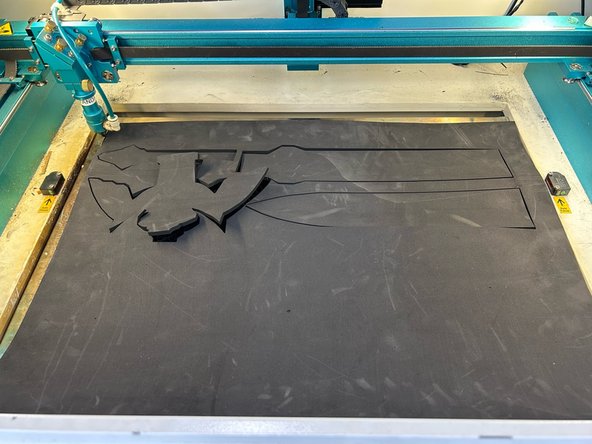 Cut out the blade on the laser cutter using 5mm EVA foam.