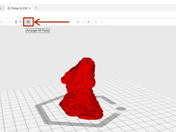 Click the Arrange All Parts button to center your object on the print bed.