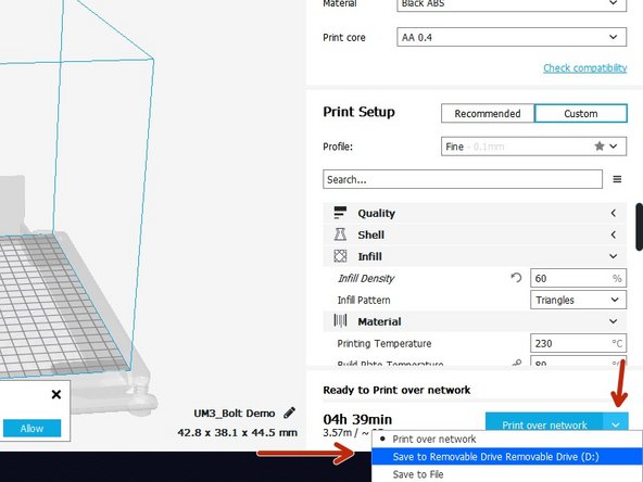 If you wish to print from USB. Insert a USB drive into the laptop.