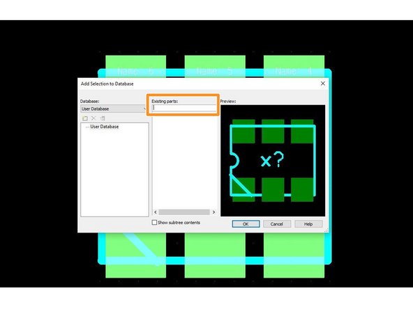 The footprint is now complete.  Save the footprint to your Ultiboard user database. Select File -&gt; Save to Database