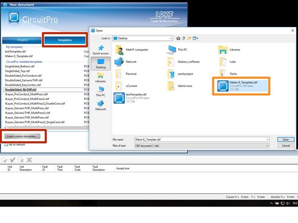 We will use a custom template tailored specifically for our process in the Maker-E.  This template file is available on the Google Drive.  Please download the file here.