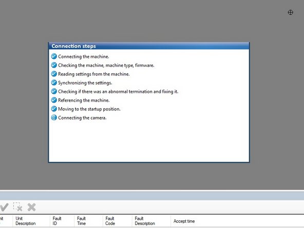 At this point the STATUS light on the mill should turn blue, the milling head should move in all three axes as the limits are located, and then it should move to the back right corner of the bed.