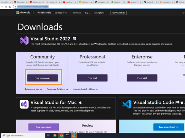 To Download Visual Studios, go to: https://visualstudio.microsoft.com/downl...