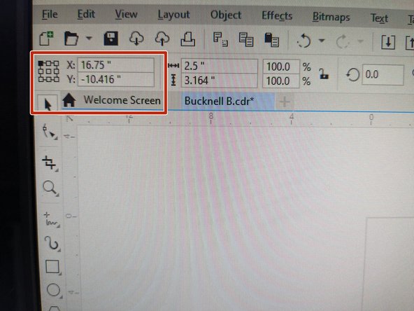 In the top left toolbar, you will want to select the top left box in the array of 9 boxes.