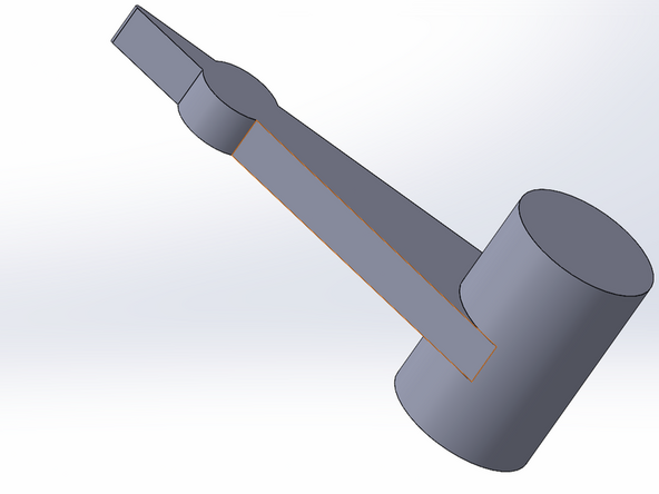 Create a Circle and select the face of the top shaft extrusion.  Anchor the circle in the center of the D profile and set the diameter of the circle to be equal to the outer diameter of the shaft extrusion.  See the first example image.