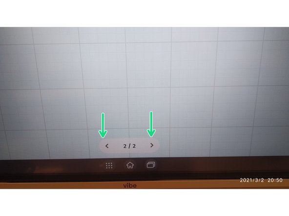 Use the arrows at the bottom of the screen to add pages and navigate between them.