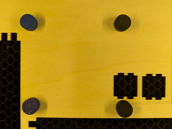 Keep your material on the honeycomb portion of the bed, not the shiny metal edges of the bed.  Note that the laser cutter cannot operate in the rear 1&quot; of honeycomb so we have aligned our (used) material accordingly.  It is also flush with the left edge of the honeycomb.