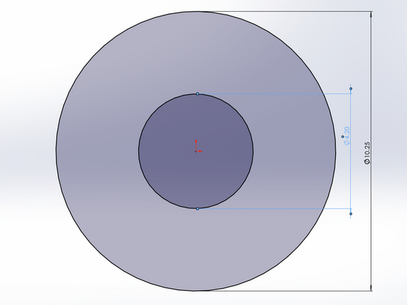 Now add a second, concentric circle inside of the first.  This second circle should have a diameter of 4.5.
