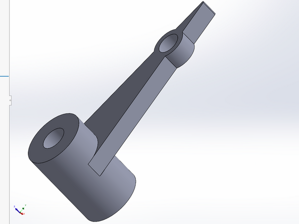 The cavity to hold your magnet should look like the image shown here.  Make sure the cavity is on the bottom side of the arm!  This is the side with the shorter circular shaft extrusion.