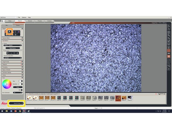When launching LAS in your profile for the first time a set of default camera preferences will be used. The default white balance setting is not optimal.  To select Auto White Balance while in Acquire mode, click the &quot;Camera&quot; tab then click the &quot;Auto White Balance&quot; button.