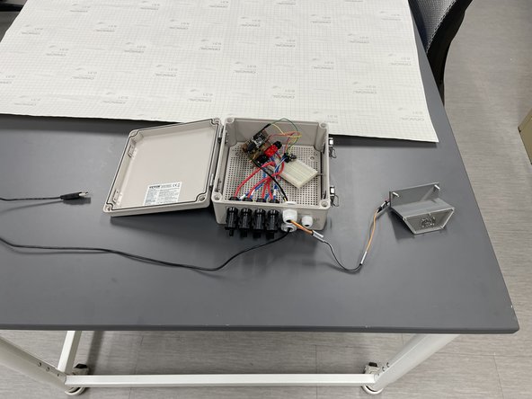 To allow for waterproofing, the PCB components of the project have been placed into a PV junction box