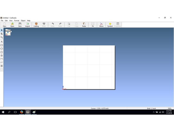 In the next window click Get from Machine to transfer your material size to the CutStudio application.  Feel free to change the units to suit your needs.  Click OK in both windows to return to the CutStudio workspace.
