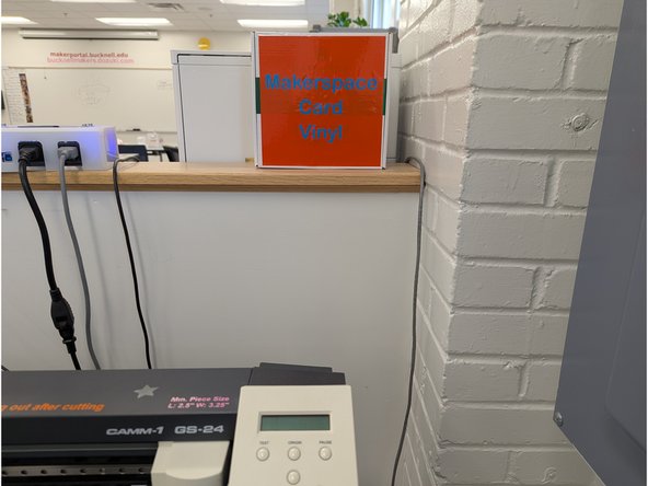 Locate the box of pre-cut vinyl squares used for makerspace cards.  These vinyl squares are sized appropriately for use with labeling makerspace cards with your Bucknell username.