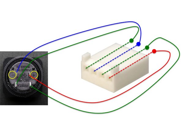 You will need four electronic hookup wires about 6 inches long with the ends stripped.   We recommend stranded wires.  Solder a Molex pin on one end of each of the four wires.