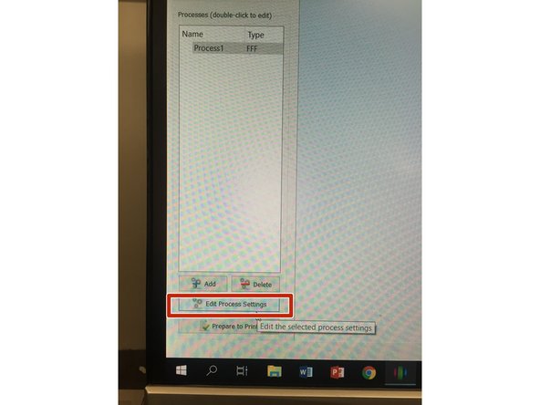 Now, click on &quot;Edit Process Settings&quot; to open the fff profile settings.