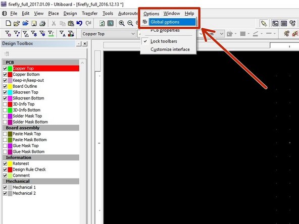Prior to exporting Gerber files, it is necessary to turn off special markers known as Fiducial Markers.  These markers will be discussed in more detail in the PCB Milling tutorial.  For now we need to disable them.