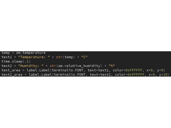 Make sure all of your thermometer images are saved in the root of your Feather. This makes it so the Feather can find them when you call for them. Include a / before the filename to indicate that it's in the root folder.
