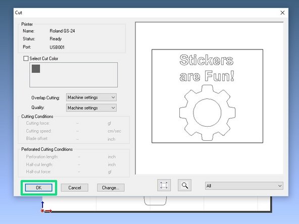 For finer detail cuts, use the “HEAVY” setting for cutting speed.