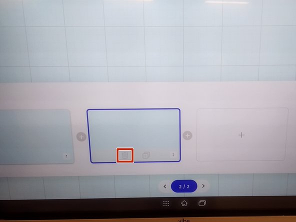 To delete a page, touch the bin at the bottom of the page (refer to the red rectangle in the third picture).