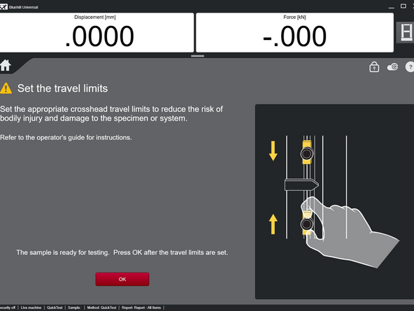 If QuickTest does not quickly appear under the section &quot;New Sample&quot;, select the home icon and reselect &quot;Test&quot;.