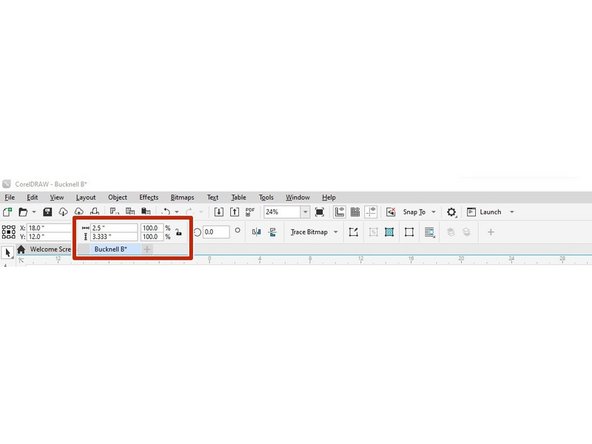 If you need to change the size of your image, click the open lock in the top right corner of the toolbar (to scale the image correctly) and enter the correct dimensions for width and height.