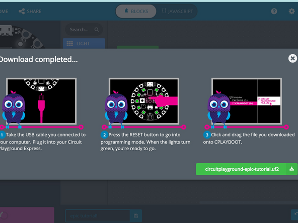 Download the code and follow the instructions in MakeCode
