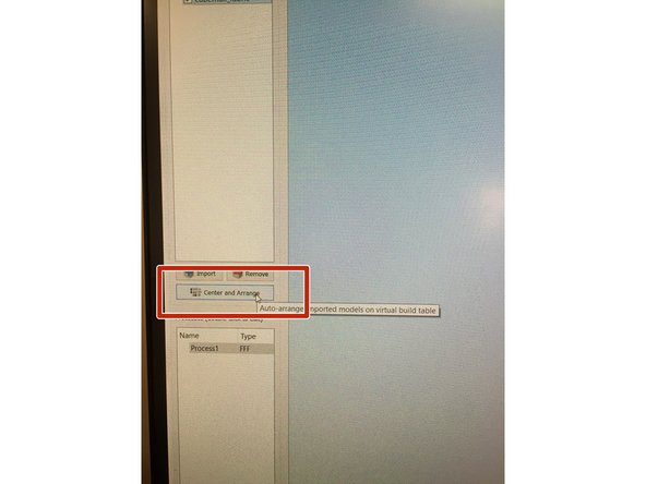Once the new profile has been selected you are probably going to notice that the bed size on which your file is sitting on it going to shift in scale. This new size is the correct size of the 3D printer bed you are using so feel free to scale your object by double clicking on the object and scaling or centering by clicking &quot;Center and Arrange&quot;.