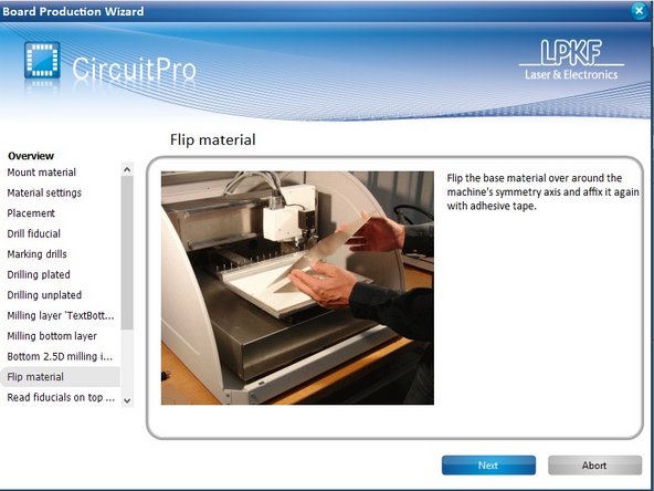 When all of the above steps have completed the mill will pause and wait for user interaction.