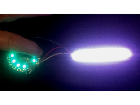 The first figure shows the board with the unlighted neopixel strip since pad A1 has not been touched.